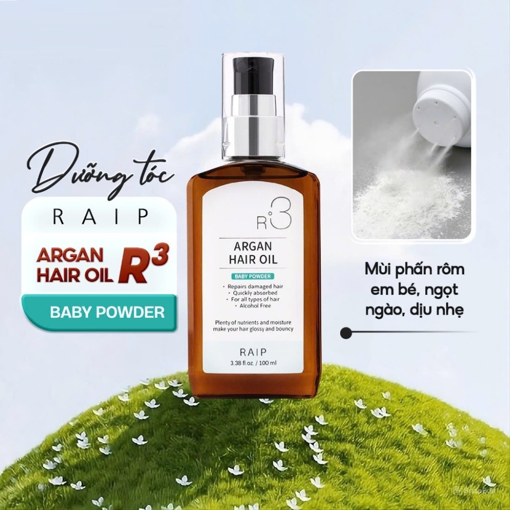 Tinh dầu dưỡng tóc Raip Argan Hair Oil R3 100ml - Tăng cường độ ẩm, phục hồi hư tổn cho mọi loại tóc