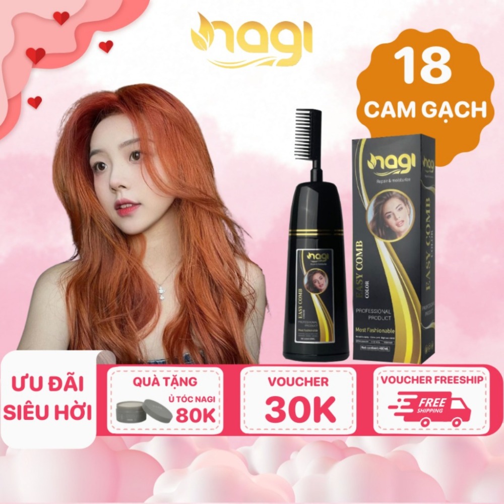 Dầu gội nhuộm tóc Nagi, dầu gội thảo dược chiết xuất từ thiên nhiên không gây khô xơ tóc chai 400ml