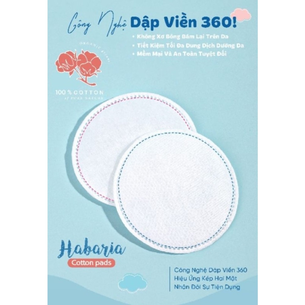 Bông tẩy trang Habaria Cotton Pads Túi Tròn