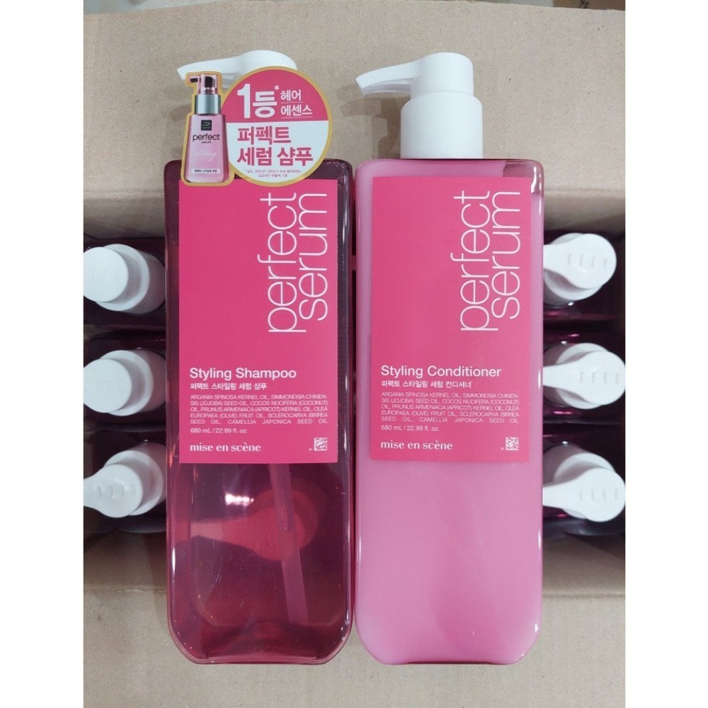 Dầu Gội - Xả mise en scène Perfect Serum Original 680ML phục hồi hư tổn, giúp tóc suôn mềm, bồng bềnh