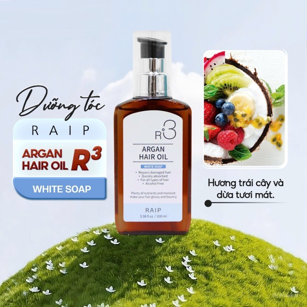 Tinh dầu dưỡng tóc Raip Argan Hair Oil R3 100ml - Tăng cường độ ẩm, phục hồi hư tổn cho mọi loại tóc