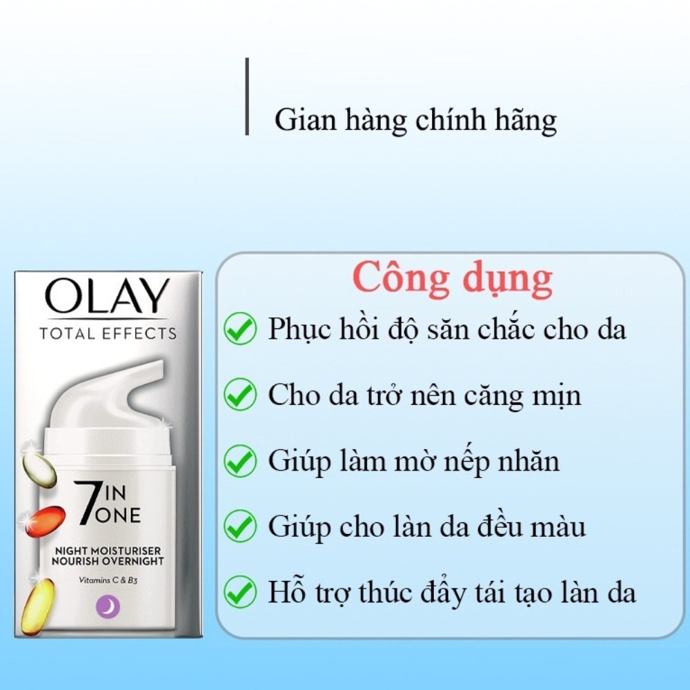 Kem Dưỡng Ẩm Chống Lão Hóa Olay Total Effects 7 in 1 Vitamin C & B3 - 37 ml