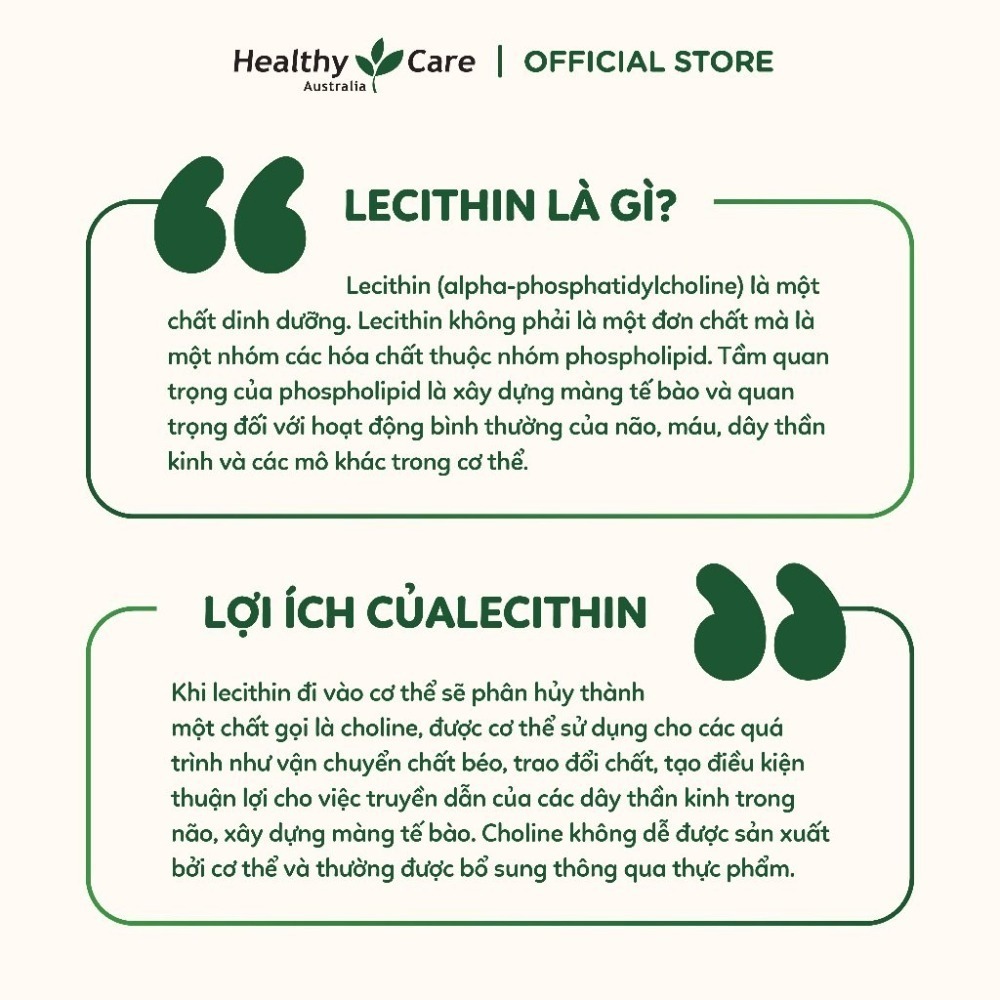 Mầm đậu nành Healthy Care Super Lecithin 1200mg của Úc 100V điều hòa nội tiết cải thiện sinh lý nữ