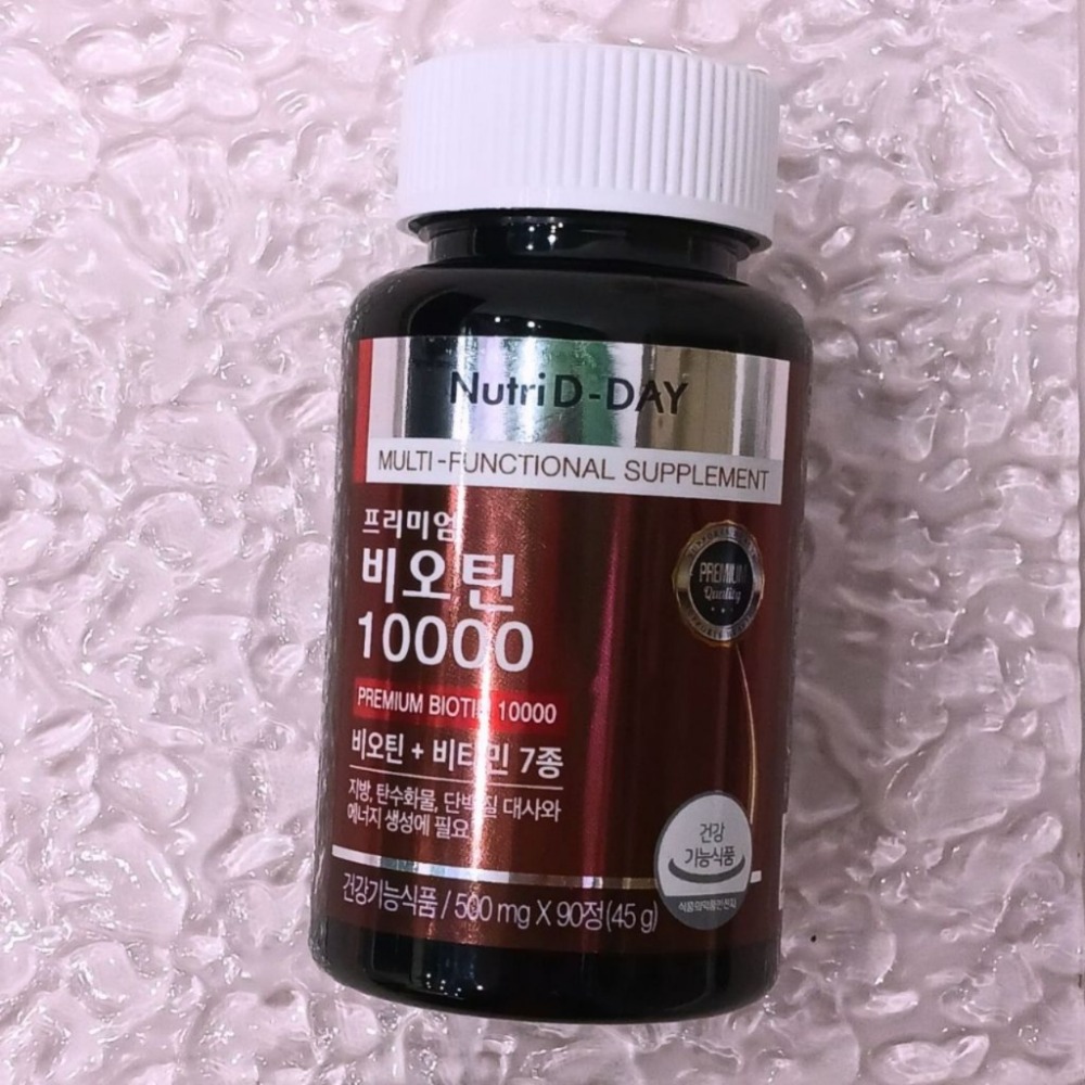 Viên Uống Biotin 10000 90 viên của Nutri D-Day Kích Thích Mọc Tóc, Ngăn Ngừa Rụng Tóc