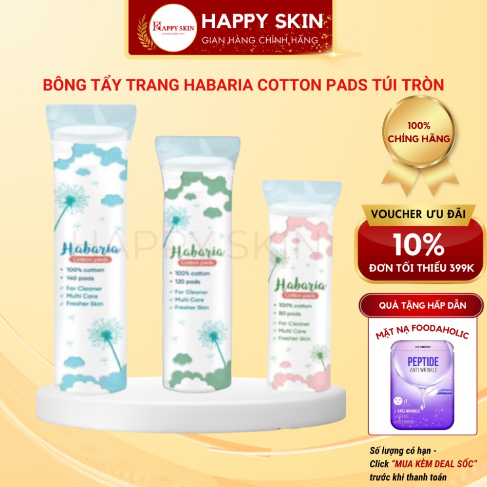 Bông tẩy trang Habaria Cotton Pads Túi Tròn