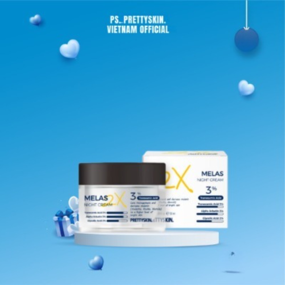 Kem nám ban đêm Melas 2X Night Cream Prettyskin 50ml