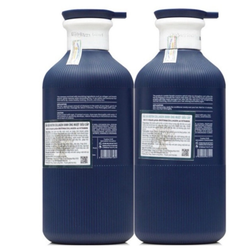 Dầu gội xả phục hồi hương nước hoa Biotin Collagen Essence VOUDIOTY Blue 500ML