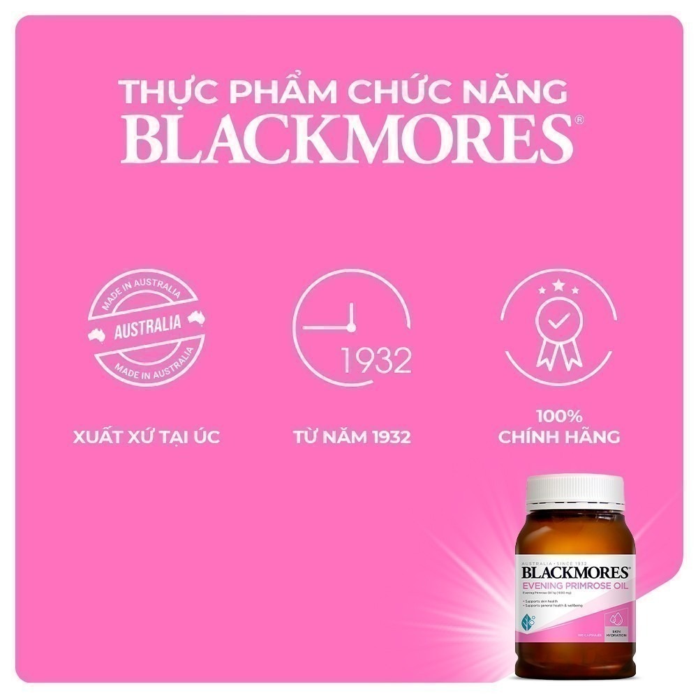 Thực phẩm bảo vệ sức khỏe viên uống tinh dầu hoa anh thảo Blackmores Evening Primrose Oil (Chai 190 viên)