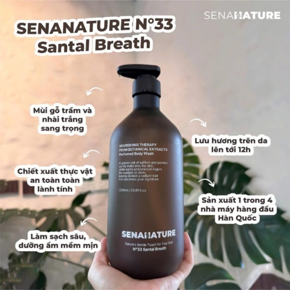 Sữa tắm senanature trắng da, dưỡng ẩm làm sạch sâu body wash nước hoa 500ml