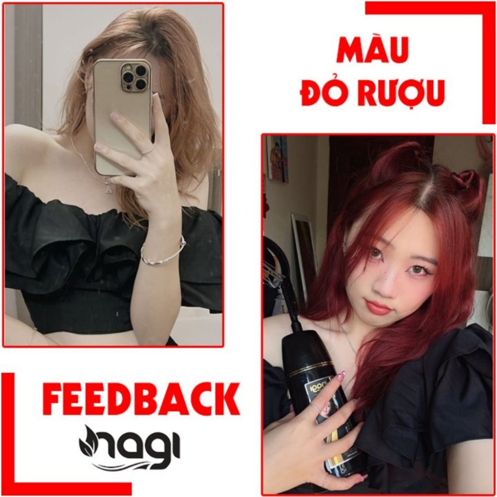 Dầu gội nhuộm tóc Nagi, dầu gội thảo dược chiết xuất từ thiên nhiên không gây khô xơ tóc chai 400ml