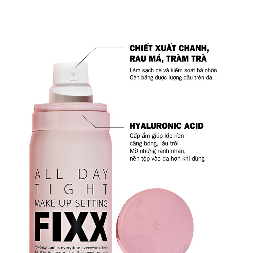 Xịt Khóa Makeup Toàn Diện So Natural Phân Loại Theo Từng Loại Da All Day Tight - Real Matte - Water Glow 75ML