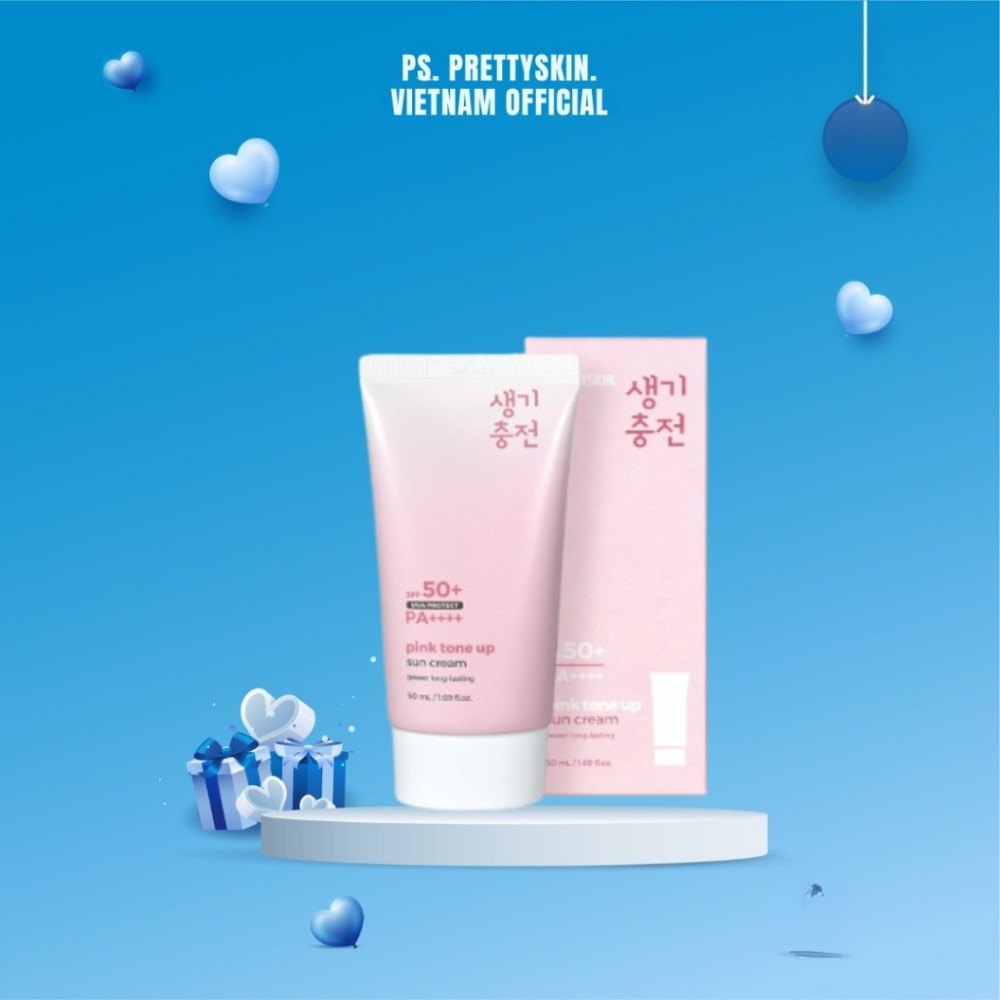 Kem Chống Nắng Pink Tone Up Sun Cream Pretty Skin 50+ PA++++