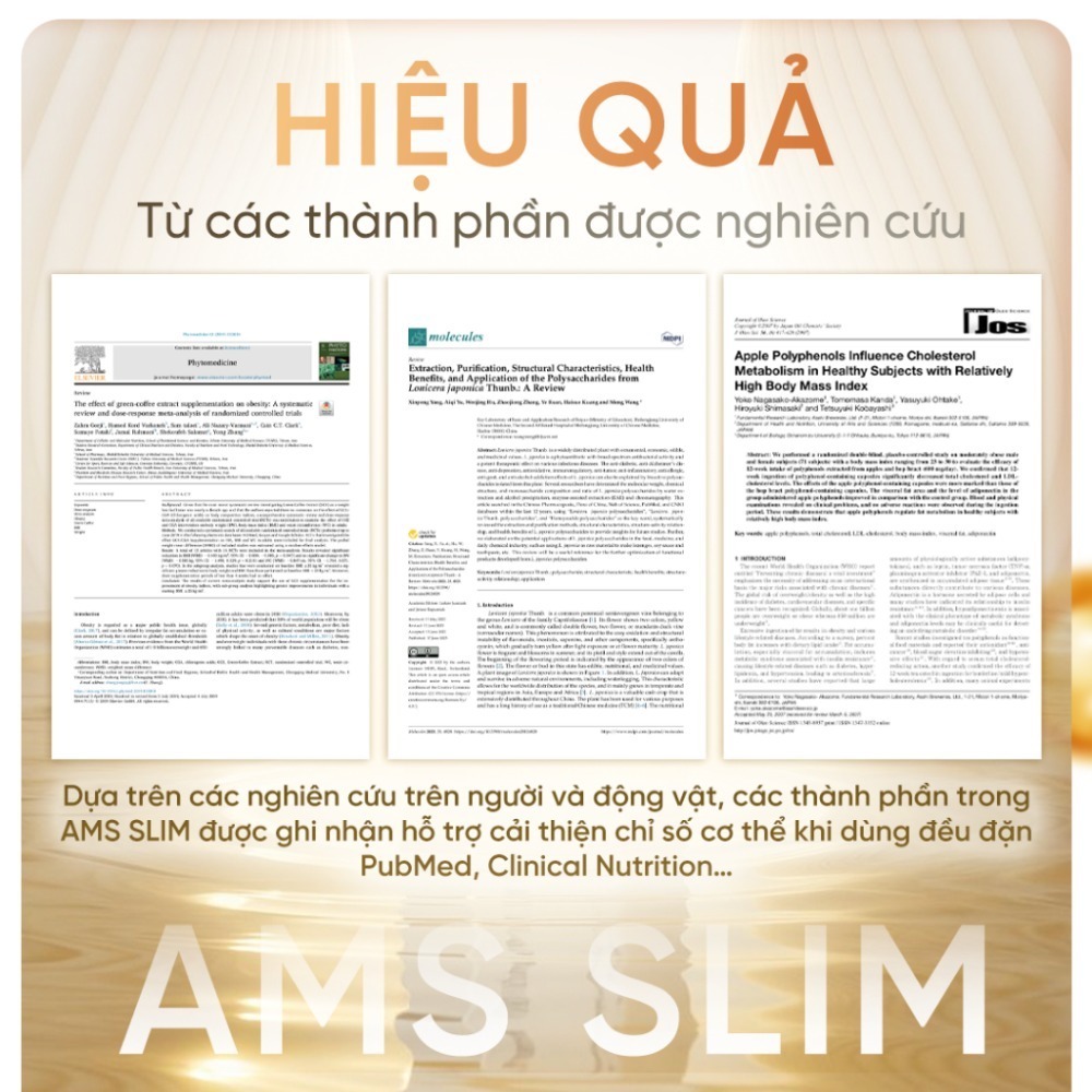 Viên Uống AMS SLIM Hỗ Trợ Chuyển Hóa Chất Béo Giảm Cảm Giác Thèm Ăn