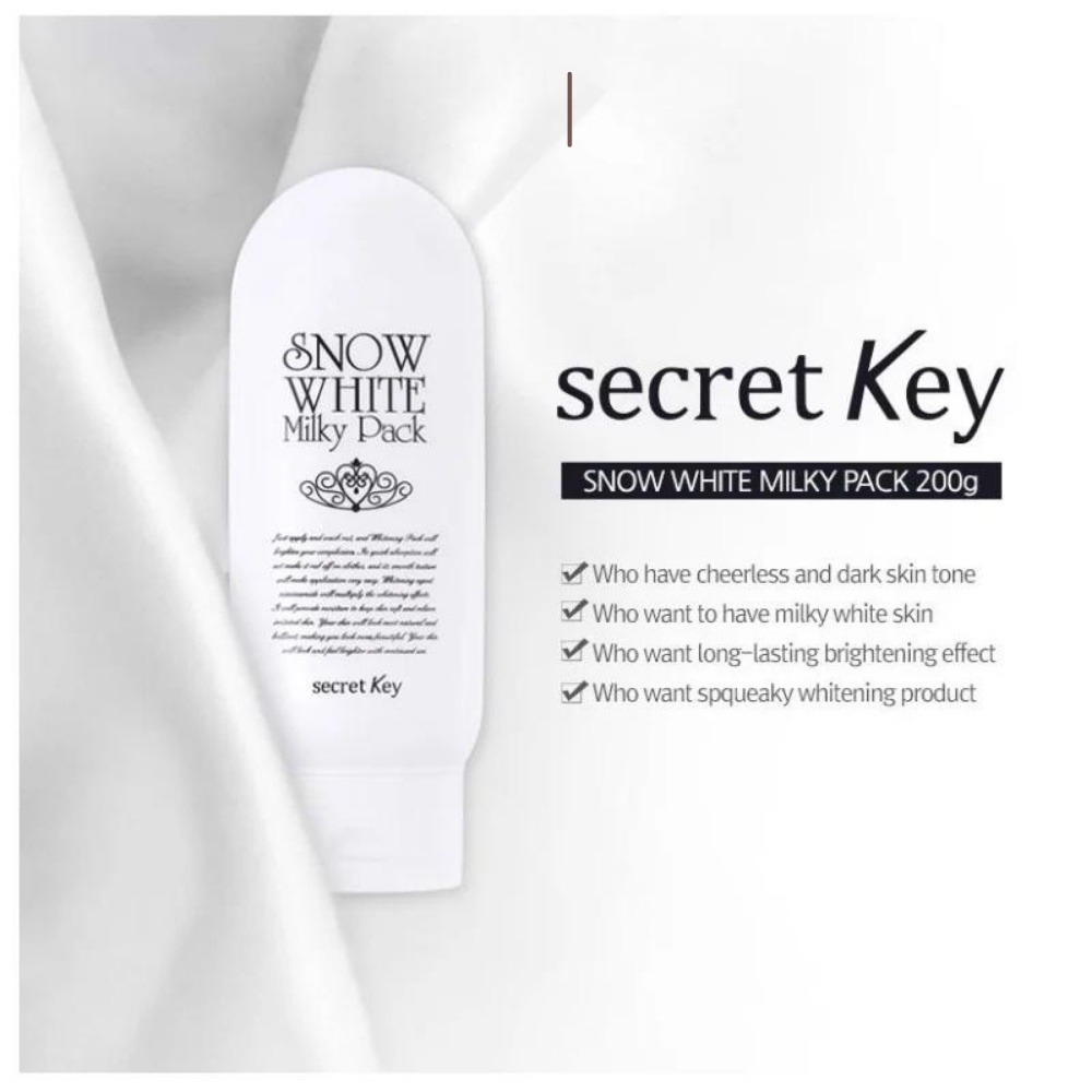 Kem Ủ Trắng SECRET KEY SNOW WHITE Milky Pack dưỡng da trắng mịn 200g chính hãng