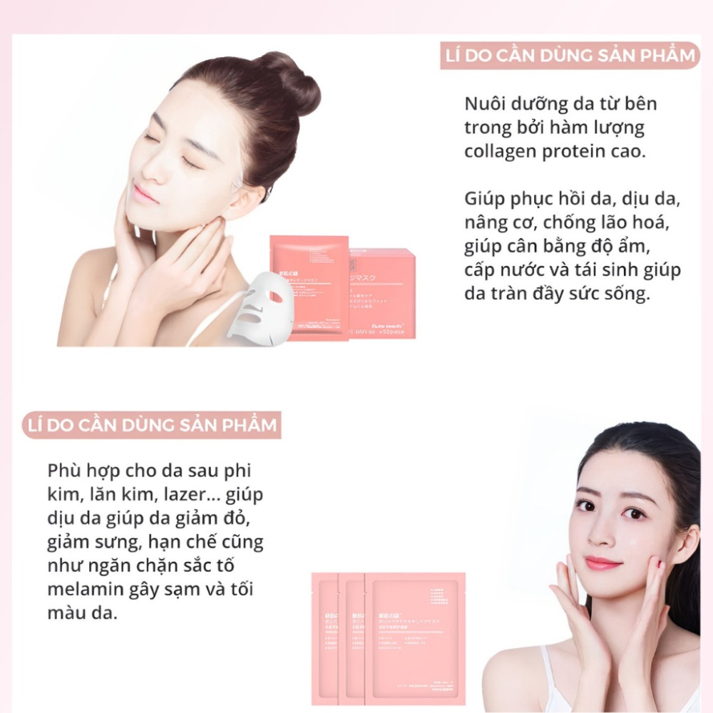 Mặt nạ nhau thai cừu cuống rốn tế bào gốc Nhật Bản Rwine Beauty dưỡng da, cung cấp độ ẩm, tái tạo collagen