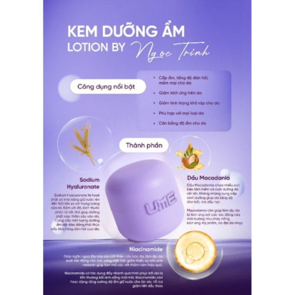 Kem Dưỡng Ẩm Lotion Body UME Tăng Độ Đàn Hồi, Cân Bằng Độ Ẩm Cho Da, Giảm Kích Ứng Trên Da 200gr