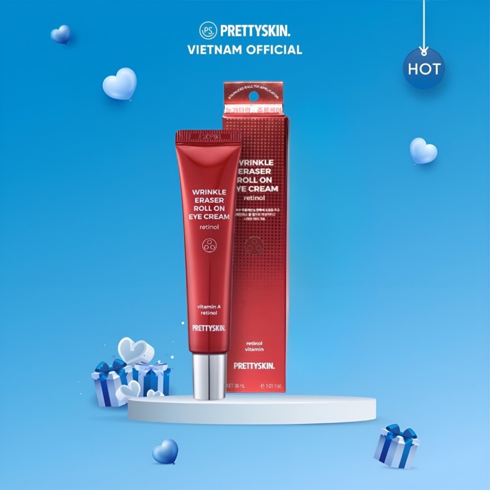 Kem dưỡng mắt Pretty Skin Wrinkle Eraser Roll On Eye Cream Retinol 30ml