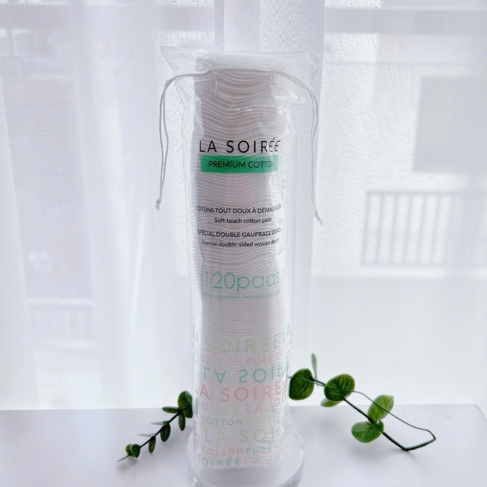 Bông Tẩy Trang LA SOIREE 100% Cotton Tự Nhiên Siêu Dai & Mềm Mịn