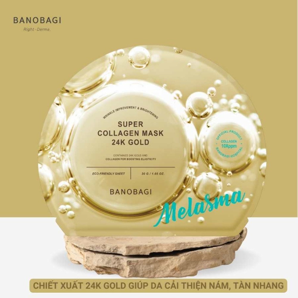 Mặt Nạ Miếng Ngừa Lão Hóa, Bổ Sung Collagen, Dưỡng Trắng & Cấp Ẩm Banobagi Vitamin, Super Collagen Mask 30ml