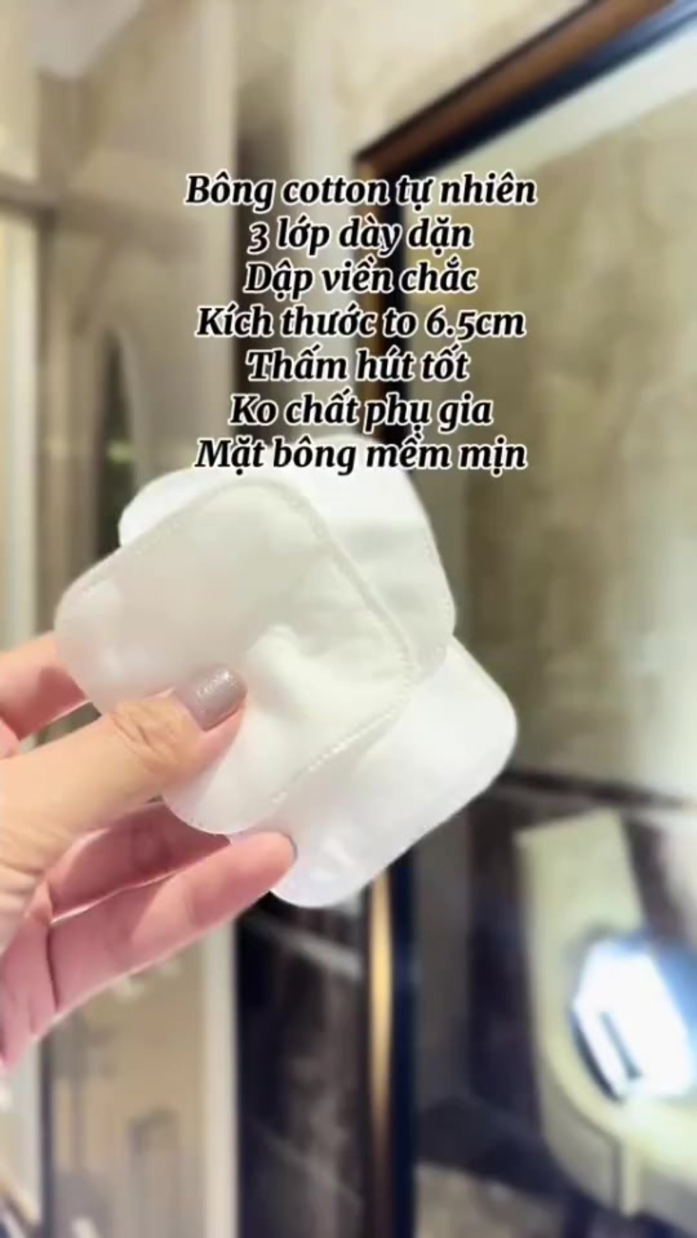 Bông Tẩy Trang LA SOIREE 100% Cotton Tự Nhiên Siêu Dai & Mềm Mịn