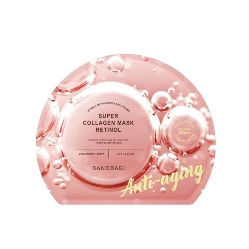 Mặt Nạ Miếng Ngừa Lão Hóa, Bổ Sung Collagen, Dưỡng Trắng & Cấp Ẩm Banobagi Vitamin, Super Collagen Mask 30ml