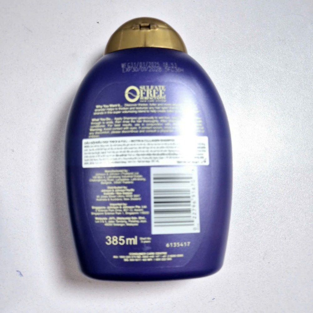 Cặp dầu gội xả phục hồi, dưỡng ẩm, chống rụng kích mọc tóc OGX Biotin 385ml