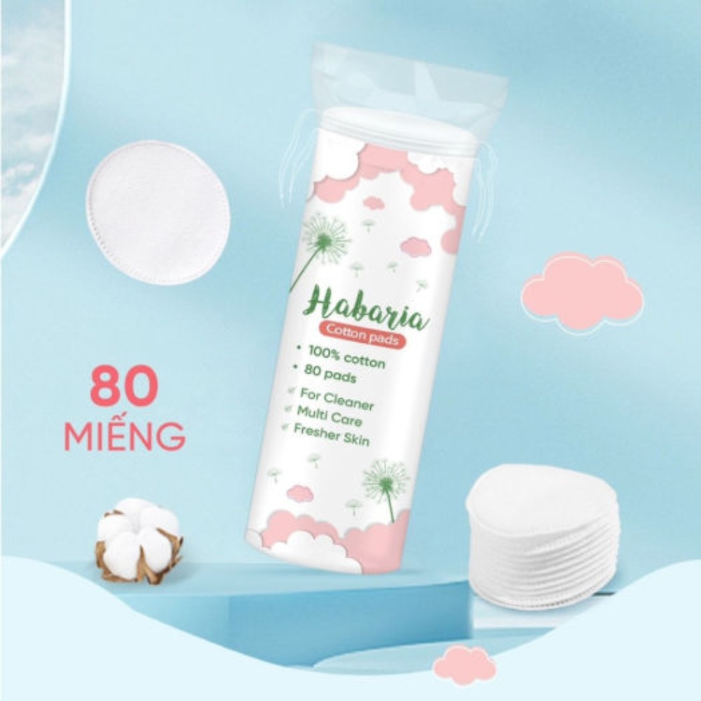 Bông tẩy trang Habaria Cotton Pads Túi Tròn