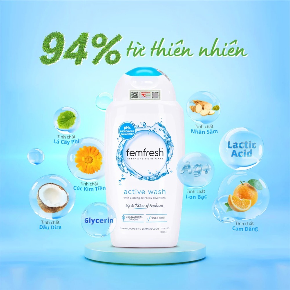 Dung Dịch Vệ Sinh Phụ Nữ Femfresh Daily Wash 250ml - Giúp cân bằng pH cho vùng nhạy cảm - Thương hiệu Femfresh