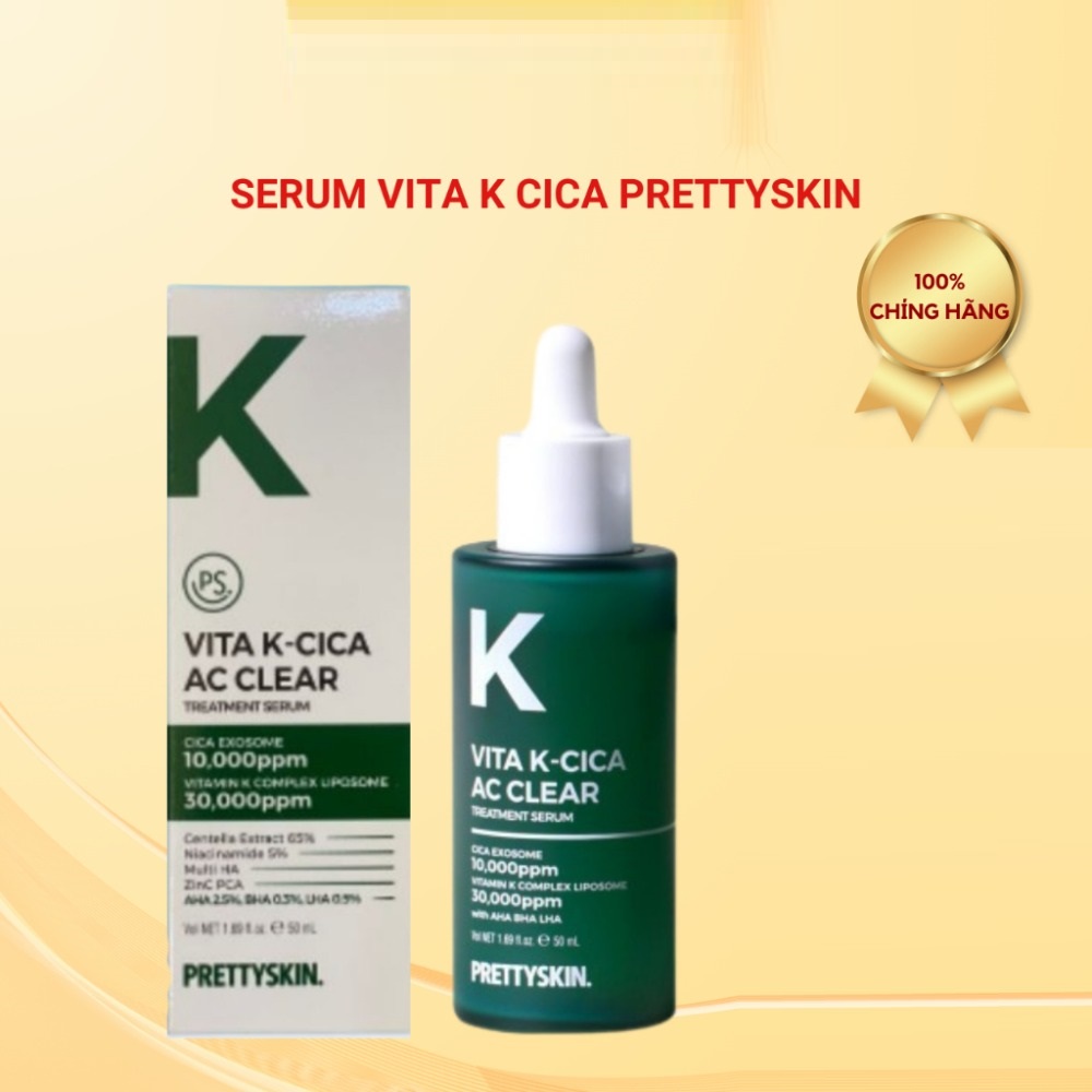 Serum hỗ trợ ngừa mụn phục hồi căng bóng Vita K Cica Pretty Skin