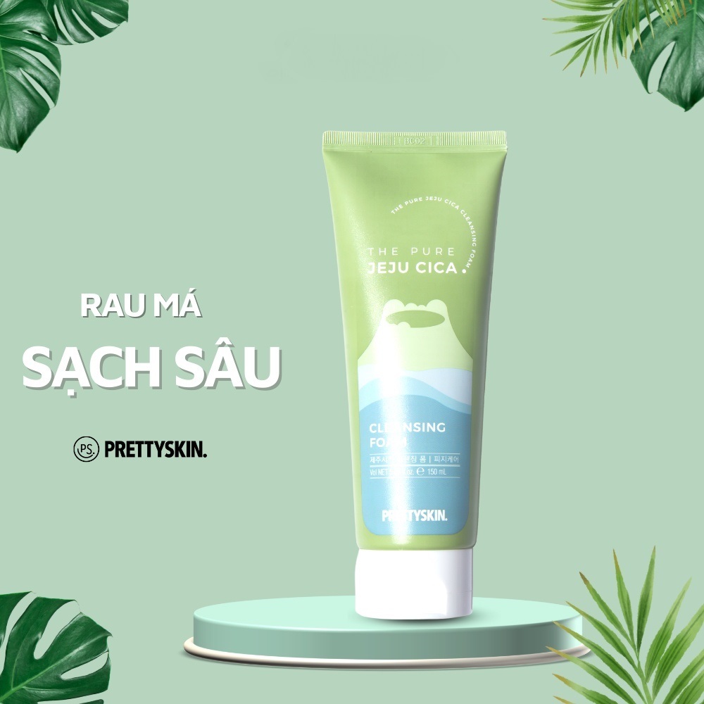 Sữa Rửa Mặt Rau Má Prettyskin 150ml - Giải Pháp Cho Làn Da Sạch Khỏe phù hợp cho cả làn da nhạy cảm