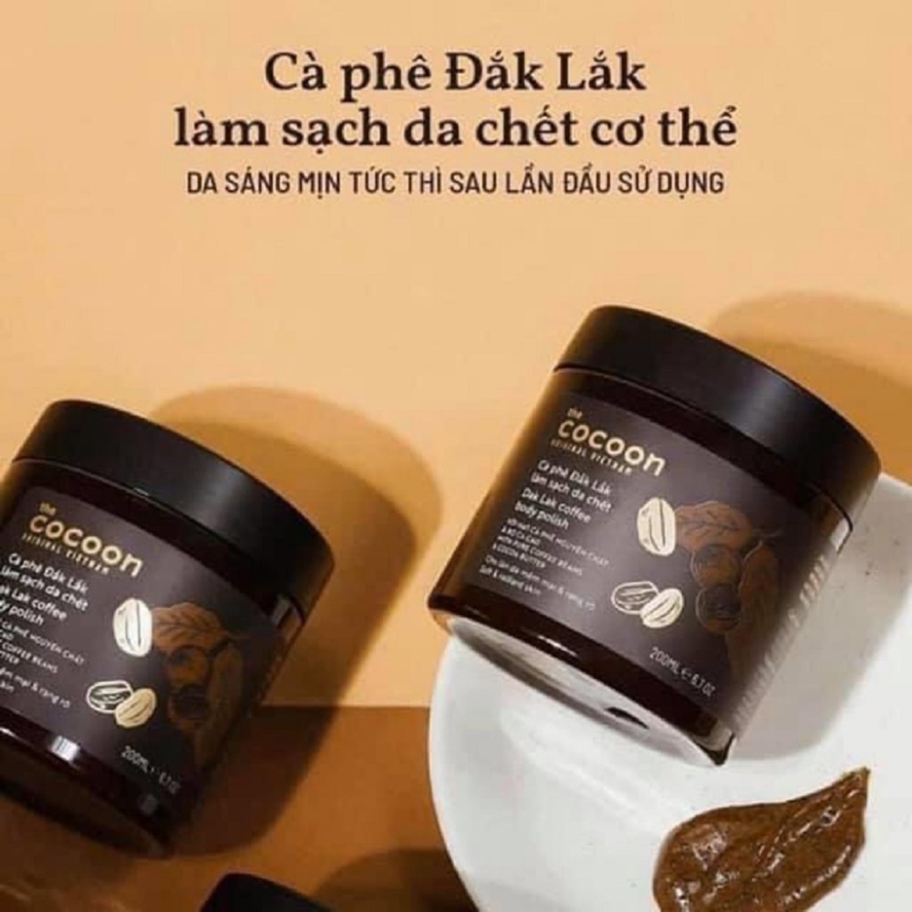 Tẩy Da Chết Toàn Thân Sáng Mịn & Chống Lão Hóa COCOON Cà Phê Đắk Lắk 200ml - Lựa Chọn Hoàn Hảo Cho Phụ Nữ Hiện Đại