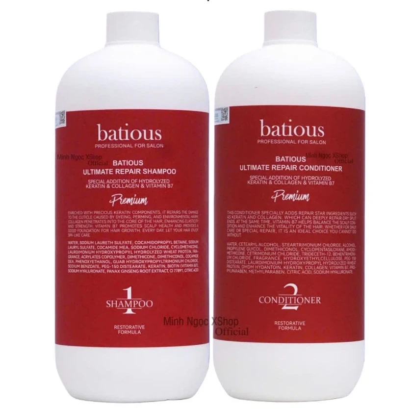 Dầu Gội Dầu Xả BATIOUS Phục Hồi Tóc Hư Tổn, Dưỡng Ẩm Và Kiềm Dầu Giúp Phồng Chân Tóc