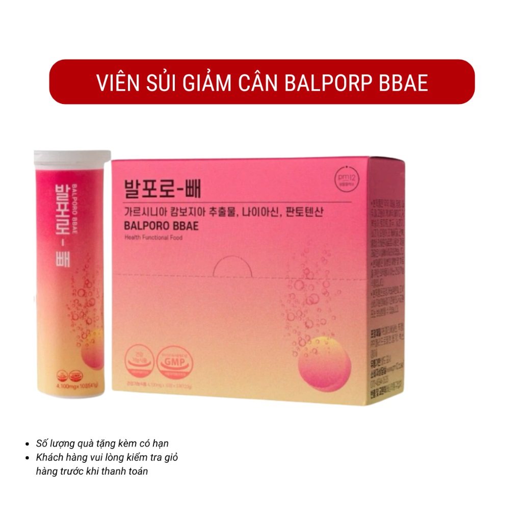Viên sủi giảm cân Hàn Quốc Balporo Bbae chính hãng, chuyển hóa mỡ thừa, giảm cảm giác thèm ăn hiệu quả.