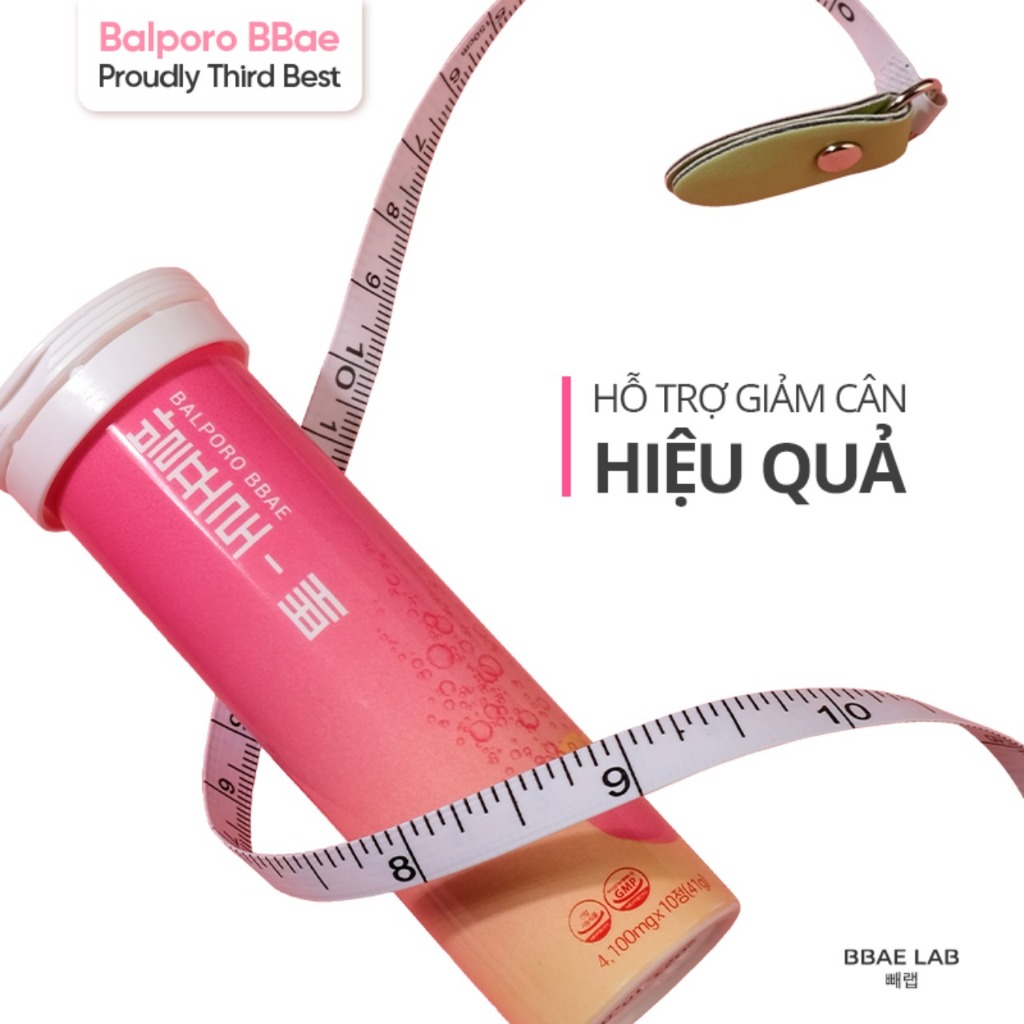 Viên sủi giảm cân Hàn Quốc Balporo Bbae chính hãng, chuyển hóa mỡ thừa, giảm cảm giác thèm ăn hiệu quả.