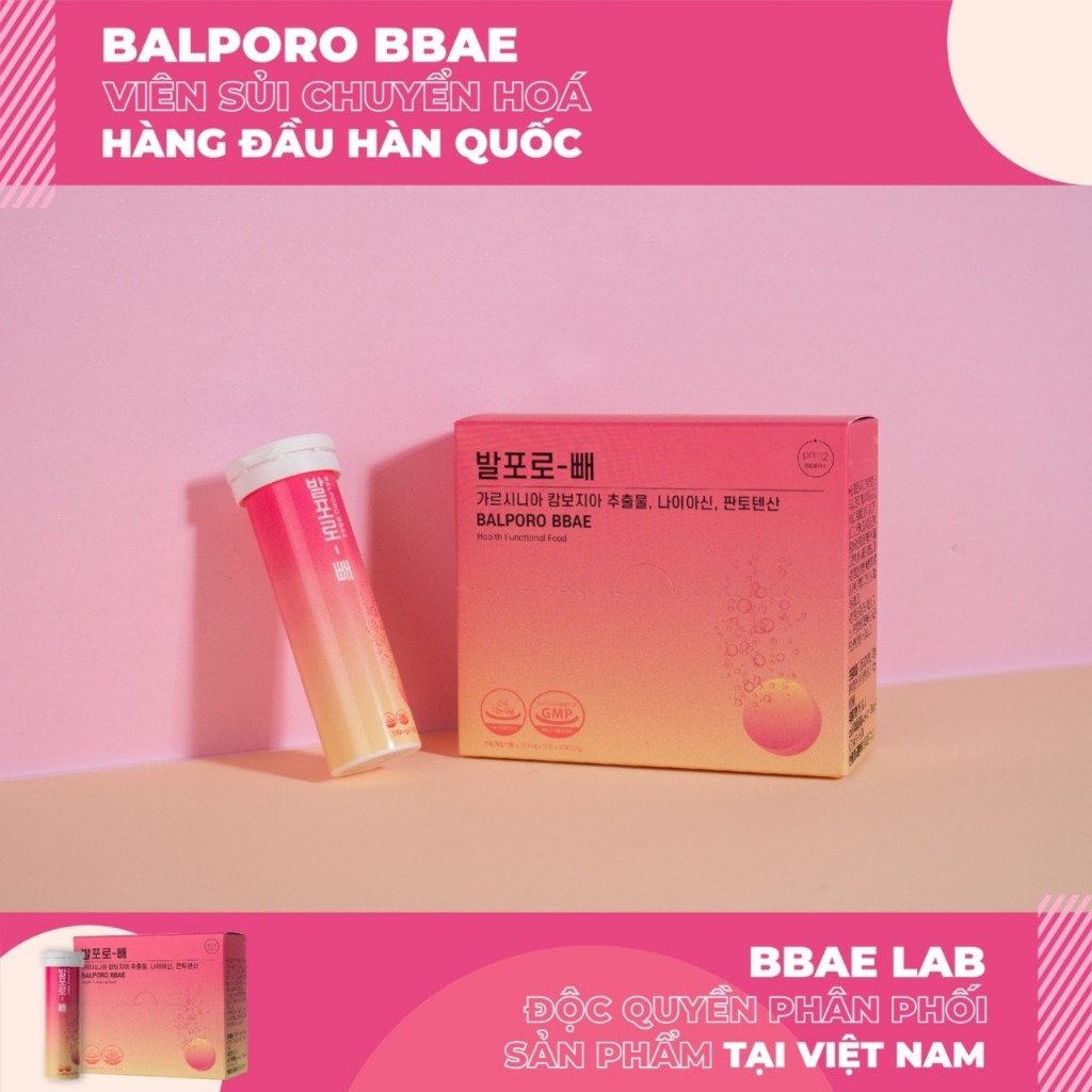 Viên sủi giảm cân Hàn Quốc Balporo Bbae chính hãng, chuyển hóa mỡ thừa, giảm cảm giác thèm ăn hiệu quả.