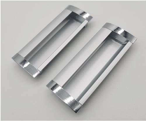 Tay nắm tủ âm màu bạc kích thước 96mm, 128mm.