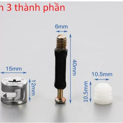 Cử khoan chốt cam bằng thép cabon gồm cử + 3 mũi khoan.