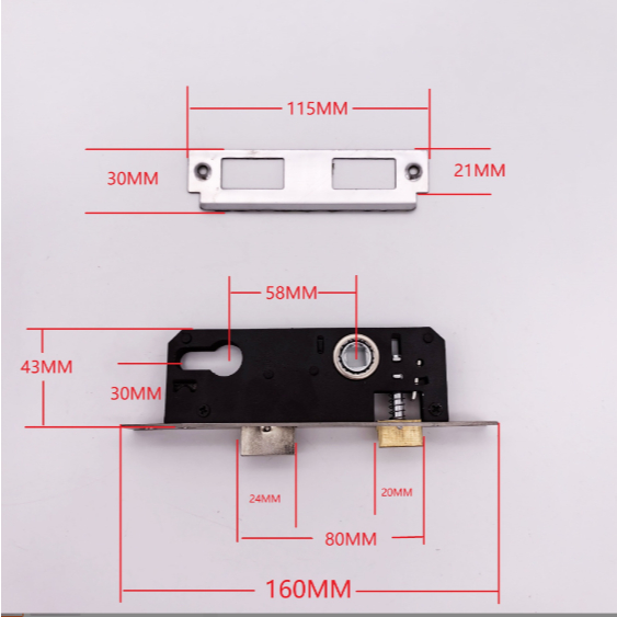 Khóa cửa hợp kim nhôm khóa tay cầm thân hẹp.