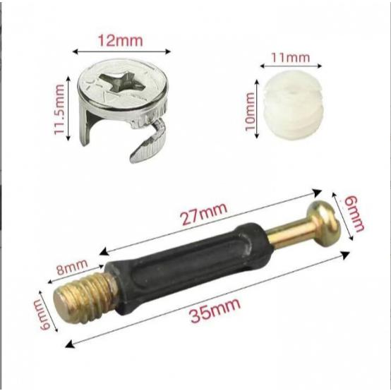 Bộ ốc cam liên kết chốt gỗ 3 thành phần 2 thành phần cao cấp dày dặn