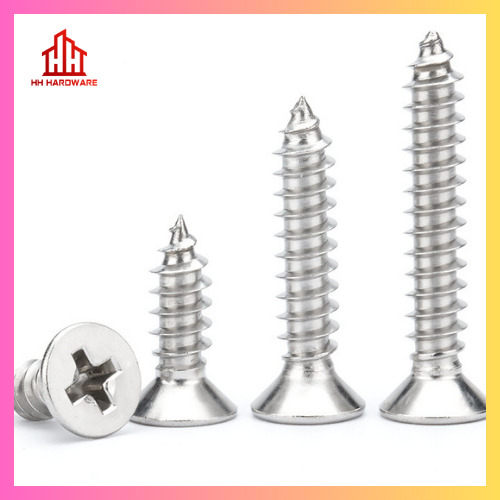 Vít inox 304 đầu bằng 1 bịch 100 con