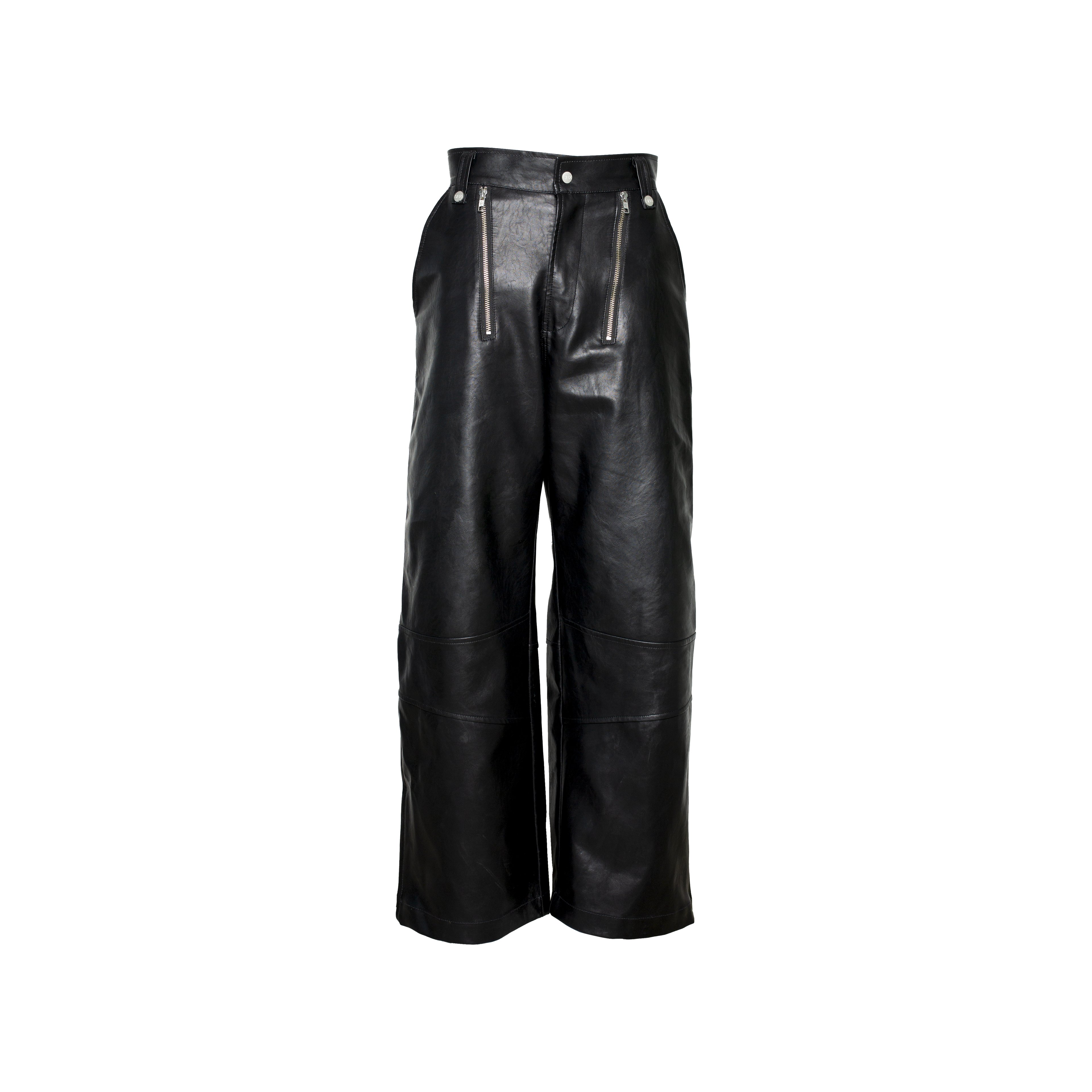 WIDE - LEG LEATHER TROUSERS