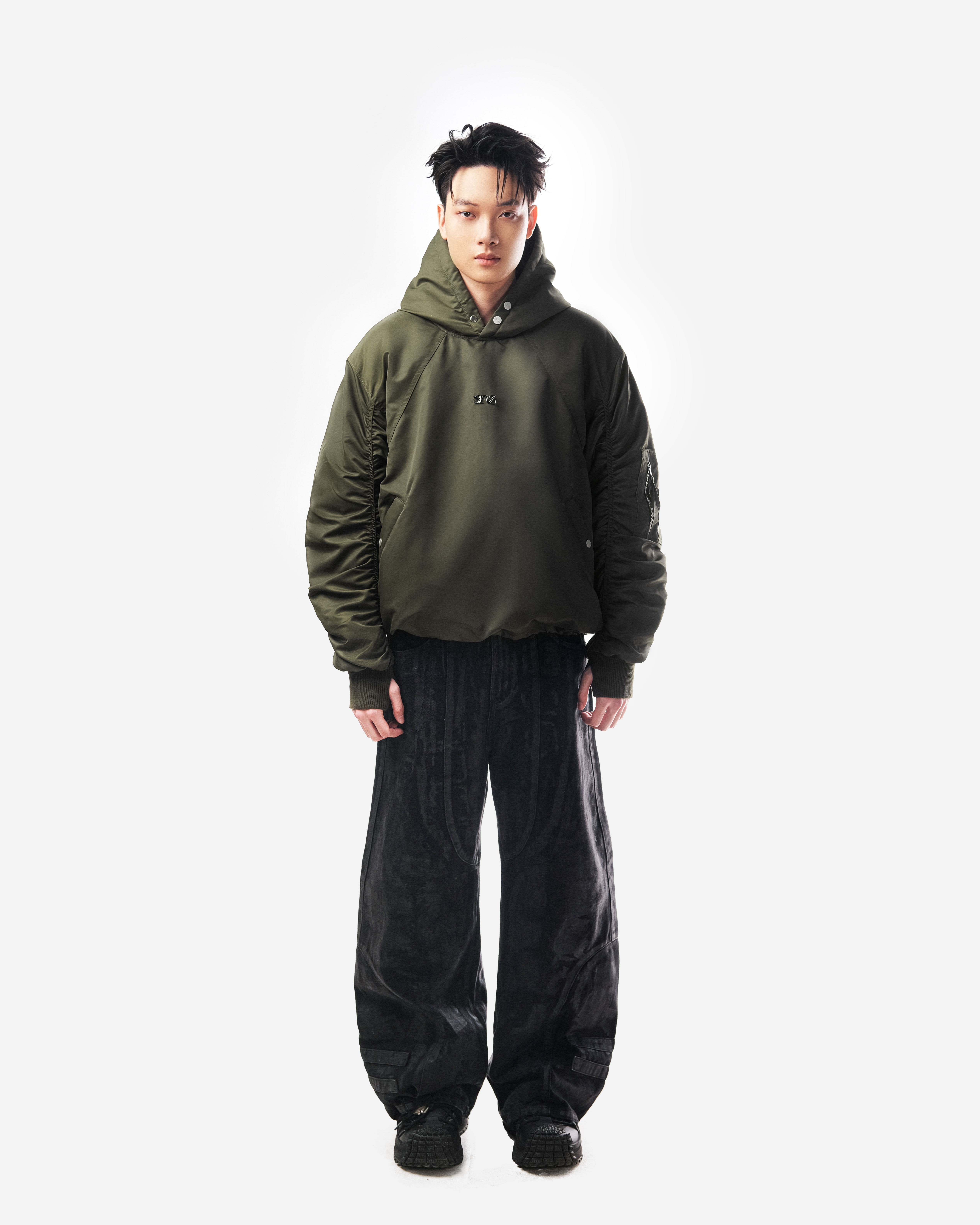 BOMBER HOODIE - OLIVE