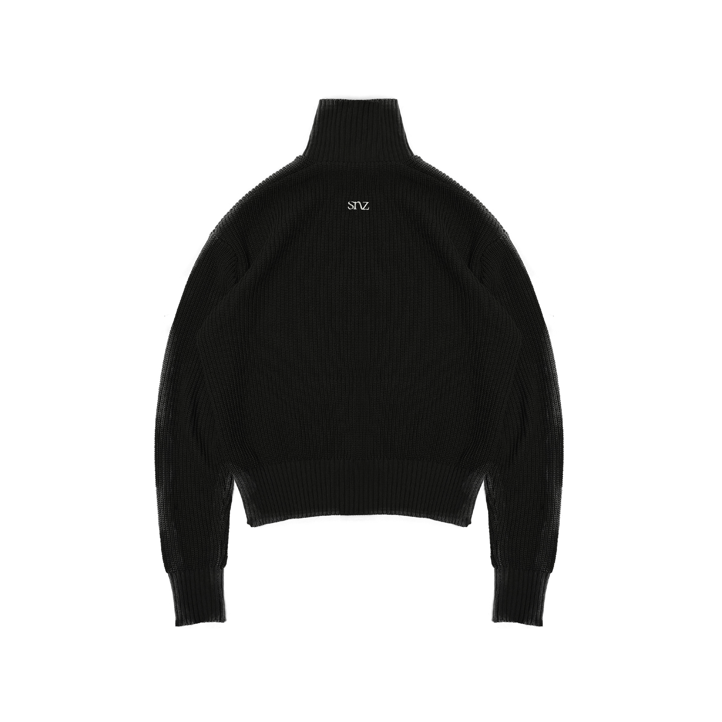 JET BLACK ZIP KNIT