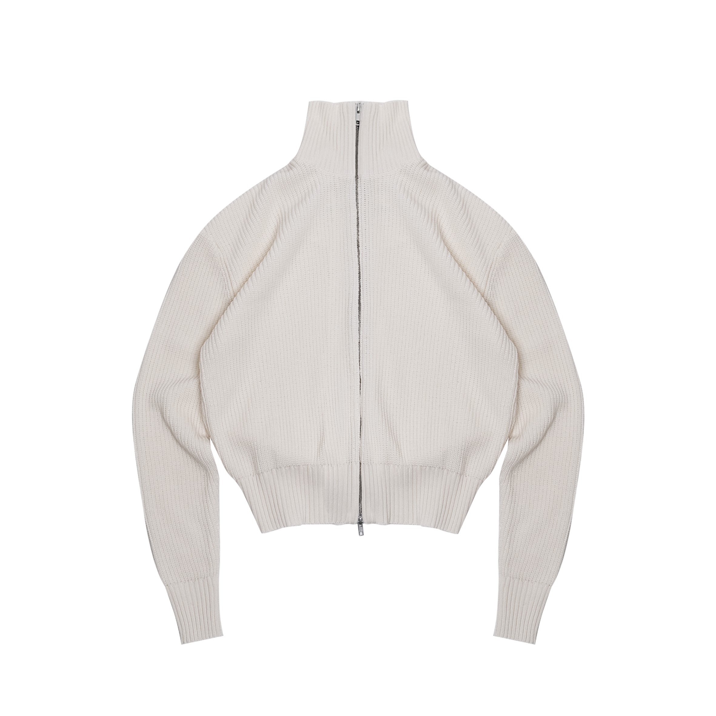 BONE WHITE ZIP KNIT