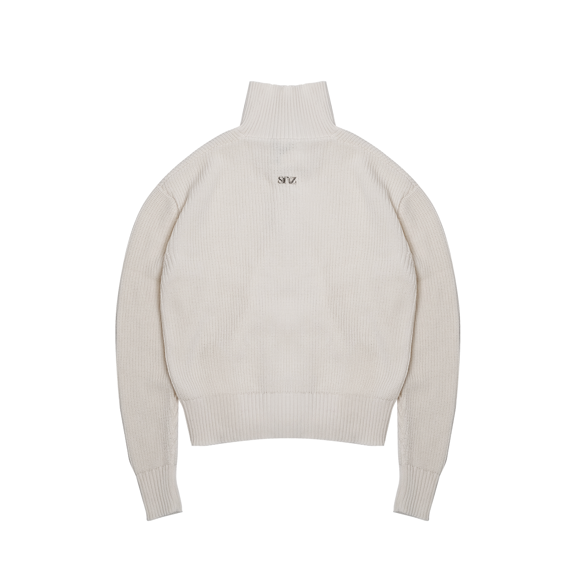 BONE WHITE ZIP KNIT