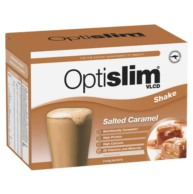 GÓI BỘT THAY THẾ BỮA ĂN Optislim VLCD Meal Replacement Shake, VỊ SOCOLA / SALTED CARAMEL / COFFEE ESPRESSO, 43g