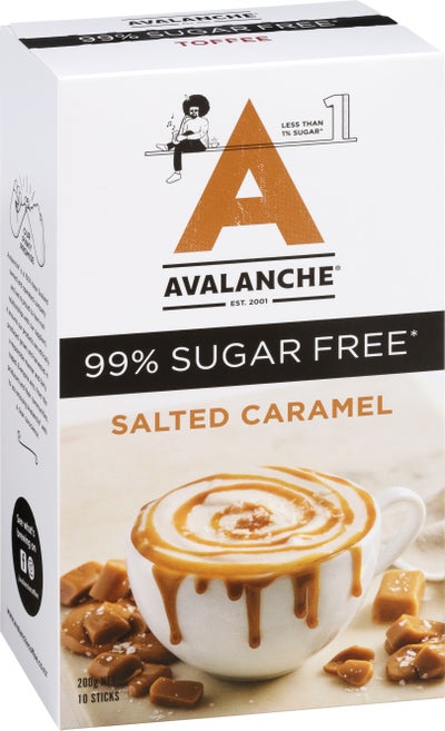 HỘP 10 GÓI SOCOLA TRẮNG UỐNG LIỀN Avalanche Drinking Chocolate Satchets, 99% KHÔNG ĐƯỜNG Sugar Free, Chocolate White