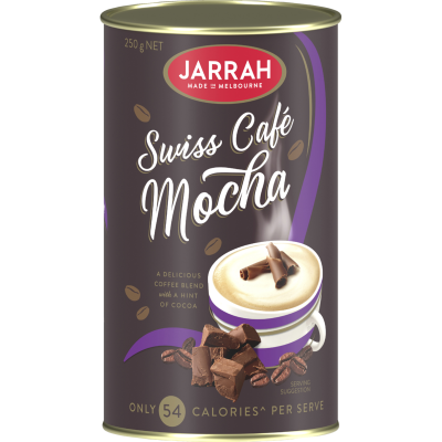 [Hàng Úc] BỘT CAFE Jarrah, Brazil Cafe - Italian Hazelnut Latte - Salted Caramel Latte - Swiss Cafe Mocha Coffee, 250g