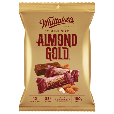SOCOLA Whittakers Chocolate Sharepack, Hokey Pokey Crunch – Peanut Slab, 180g (12 gói lẻ mini size)