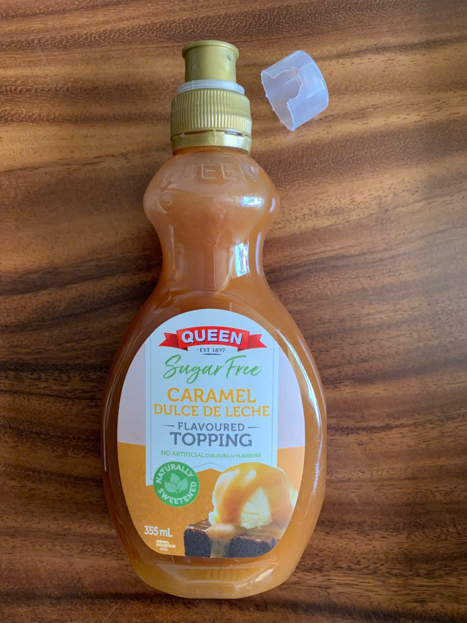 SỐT SOCOLA KHÔNG ĐƯỜNG Queen Chocolate Fudge Sugar Free Topping, 355ml
